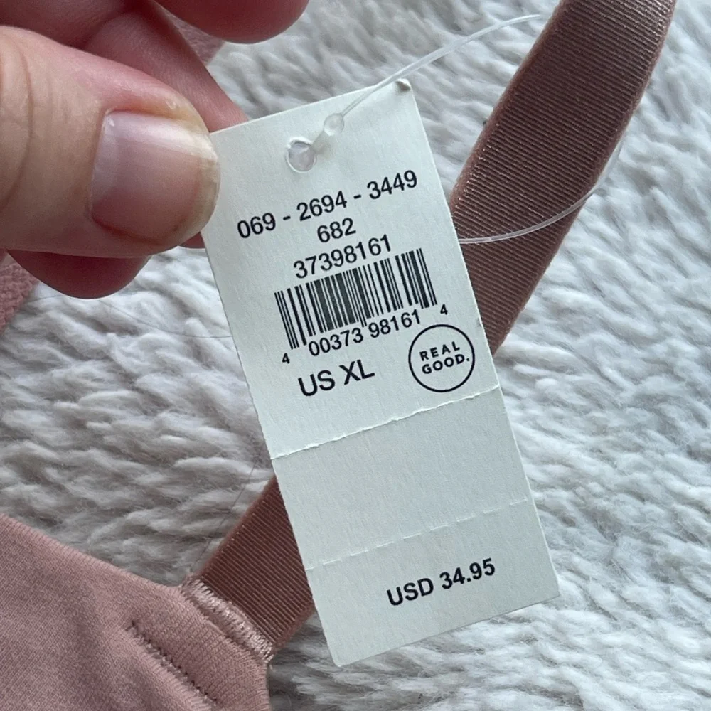 Aerie NWT lace up side comfort light rose pink bralette comfort leisure bra